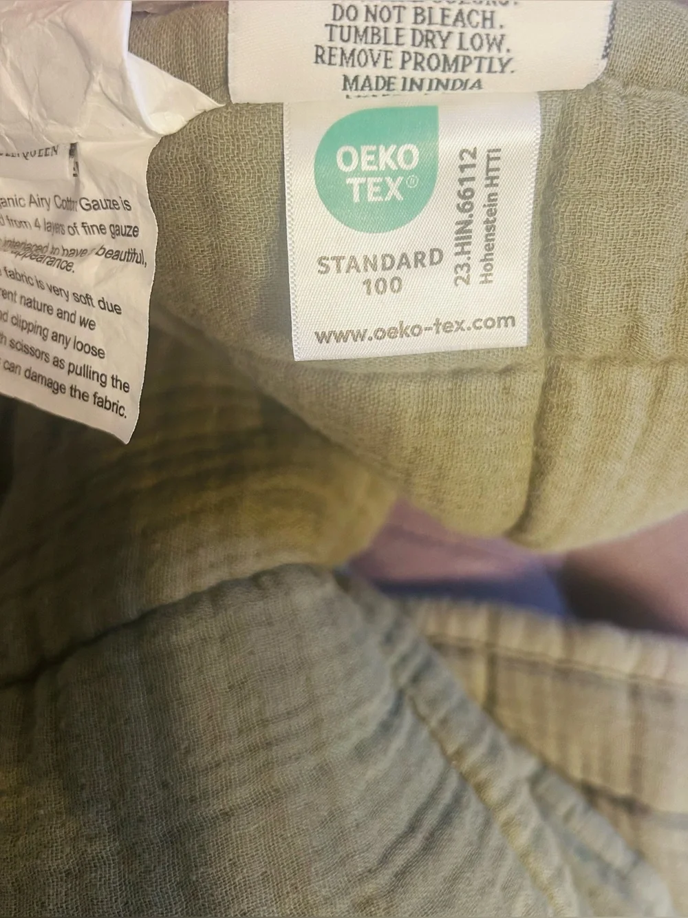 NWT Quince Olive Green Organic Cotton Gauze Box Quilt!